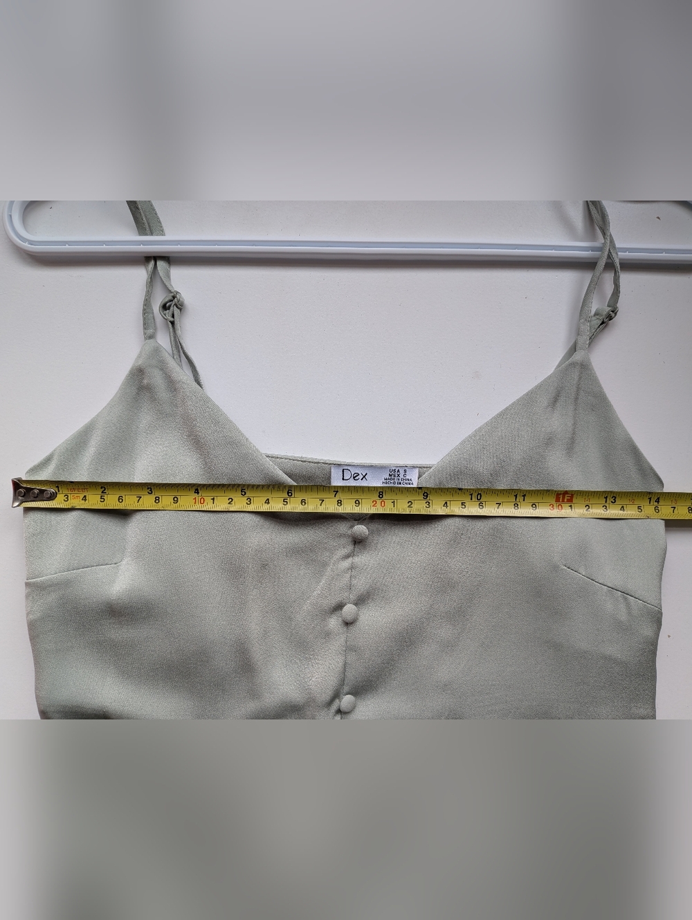 Satin Slip Dress in Sage Green - Picture 7 of 10